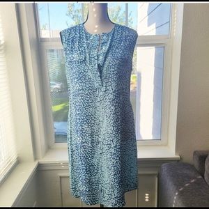 J. McLaughlin Blue Silk Sheath Dress | M